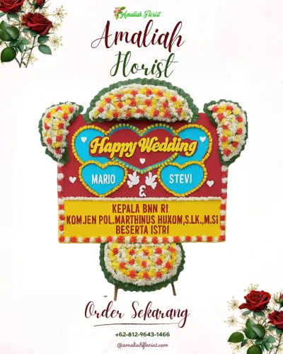 Karangan Papan Bunga Pernikahan di Ciemas